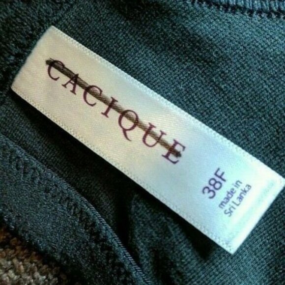 Lane Bryant Cacique Womens Bra Full Coverage Cotton Blend Size 38F Black - Picture 3 of 6